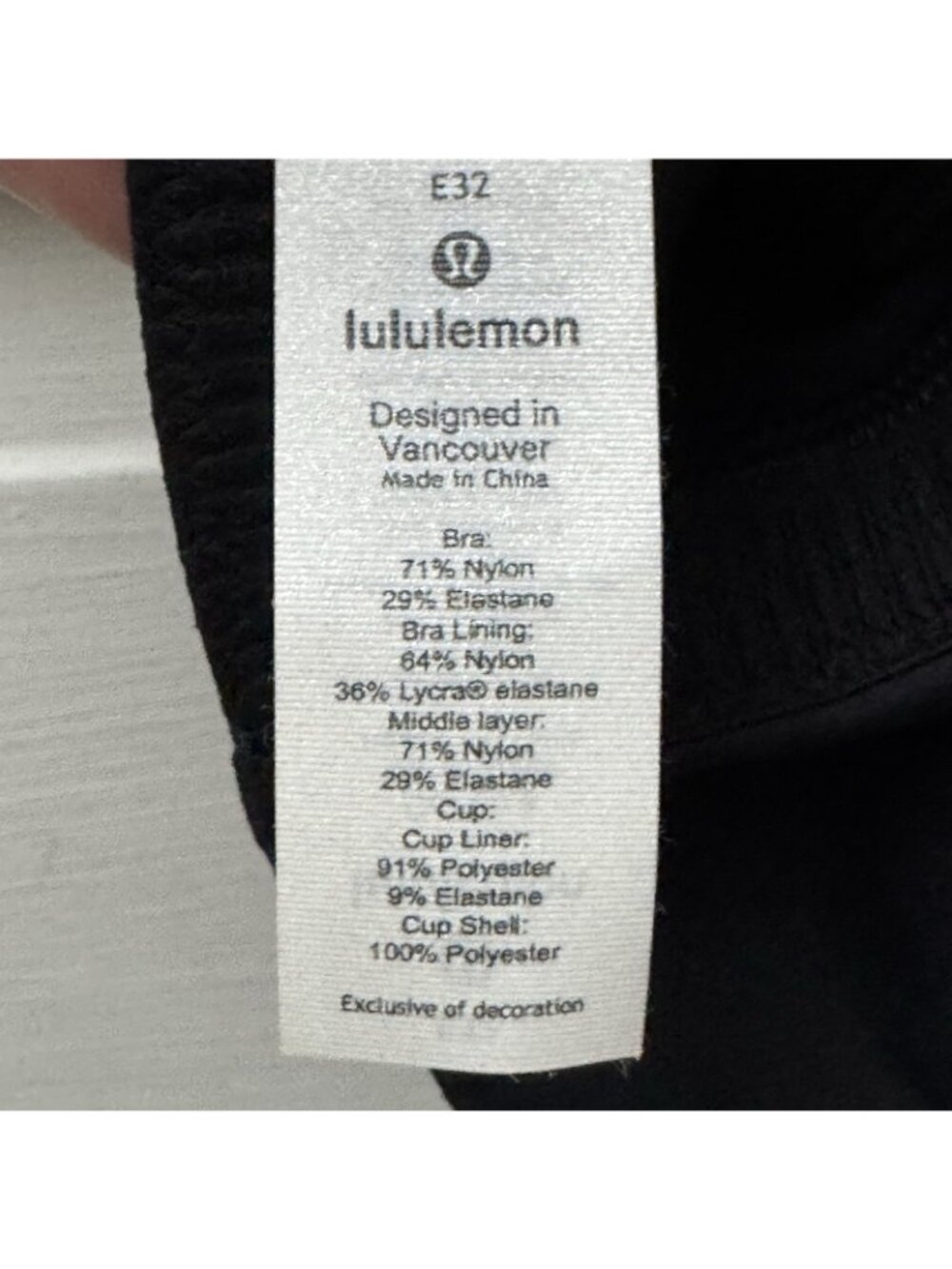 NWT Lululemon All Powered Up Bra Black Medium Support Sports Bra 32E - Picture 7 of 9